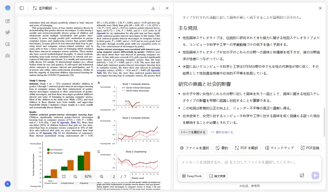 生成された要約と標準PDF