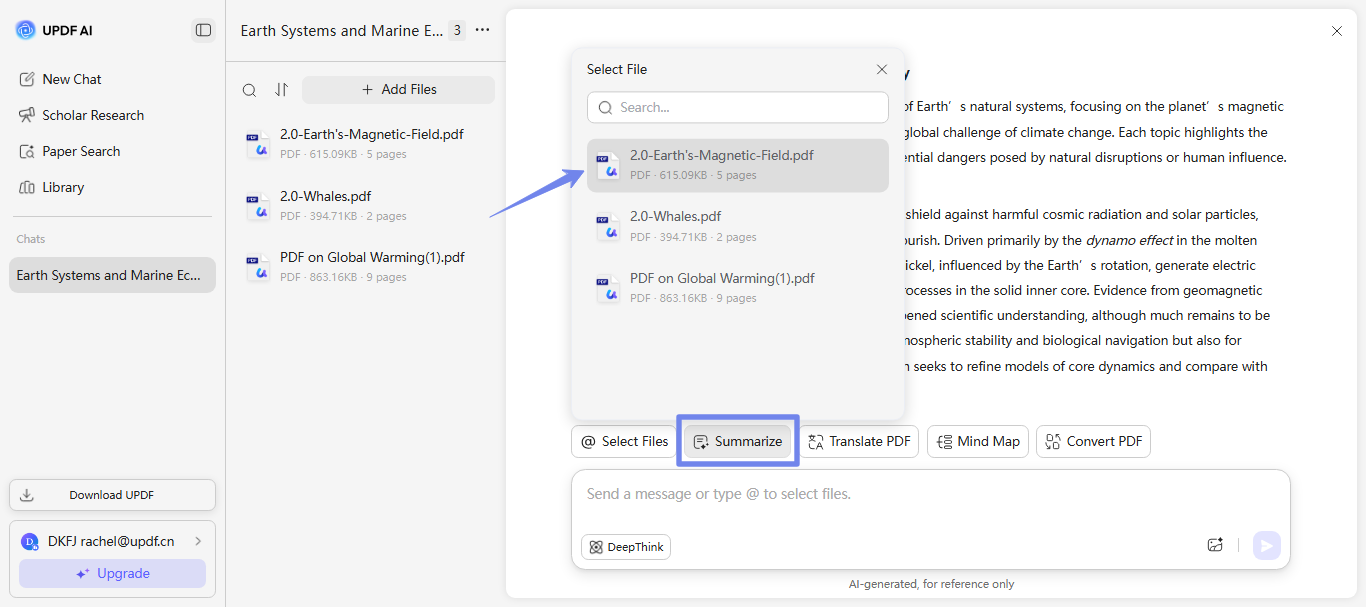 summarize a specific pdf