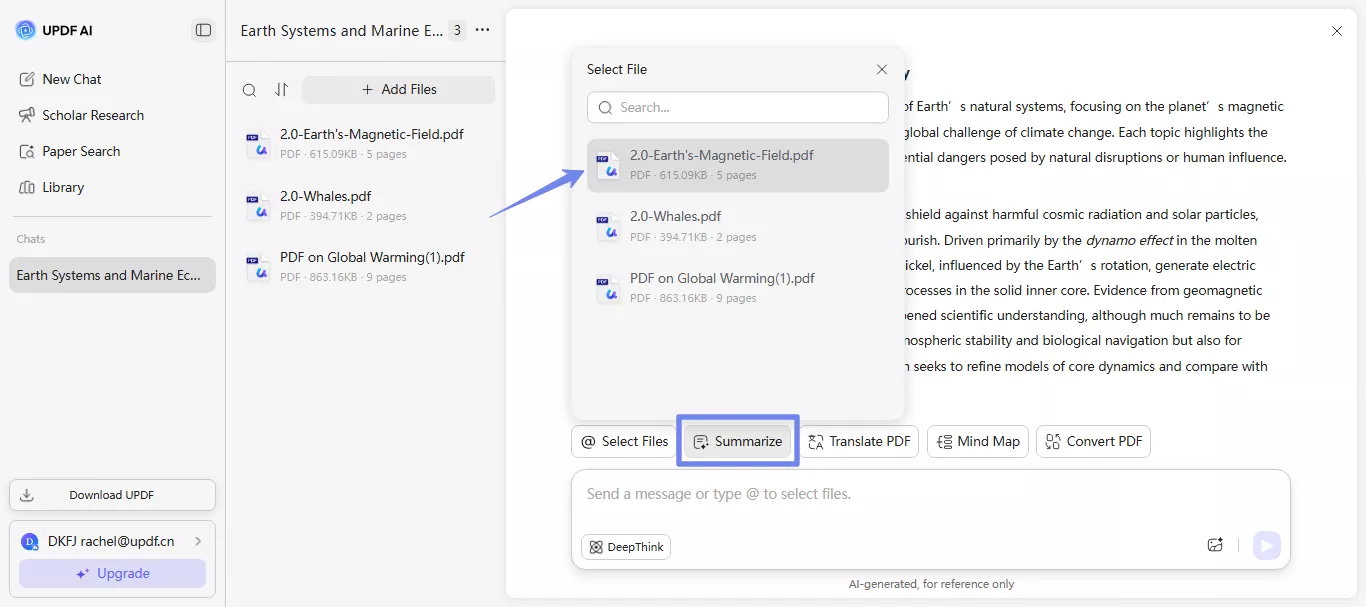 summarize a specific pdf
