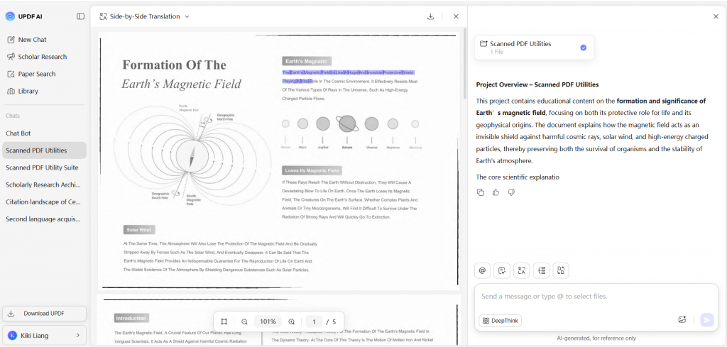 summarize scanned pdf
