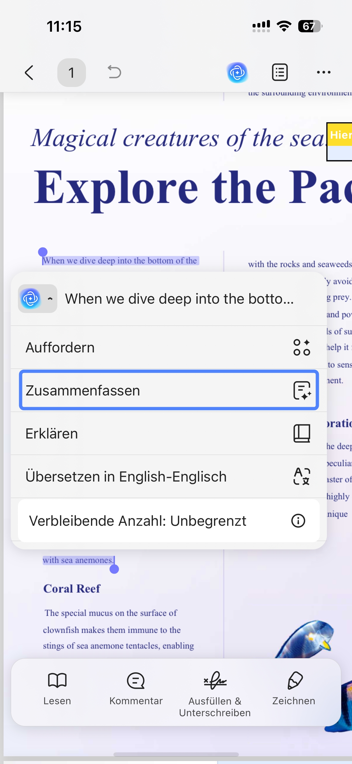 Zusammenfassen