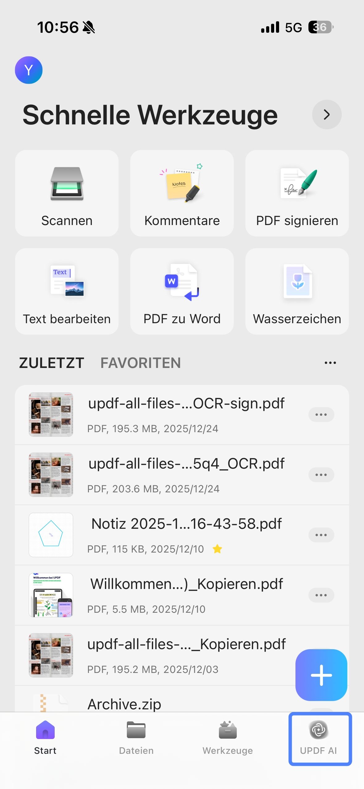 mit UPDF AI zusammenfassen