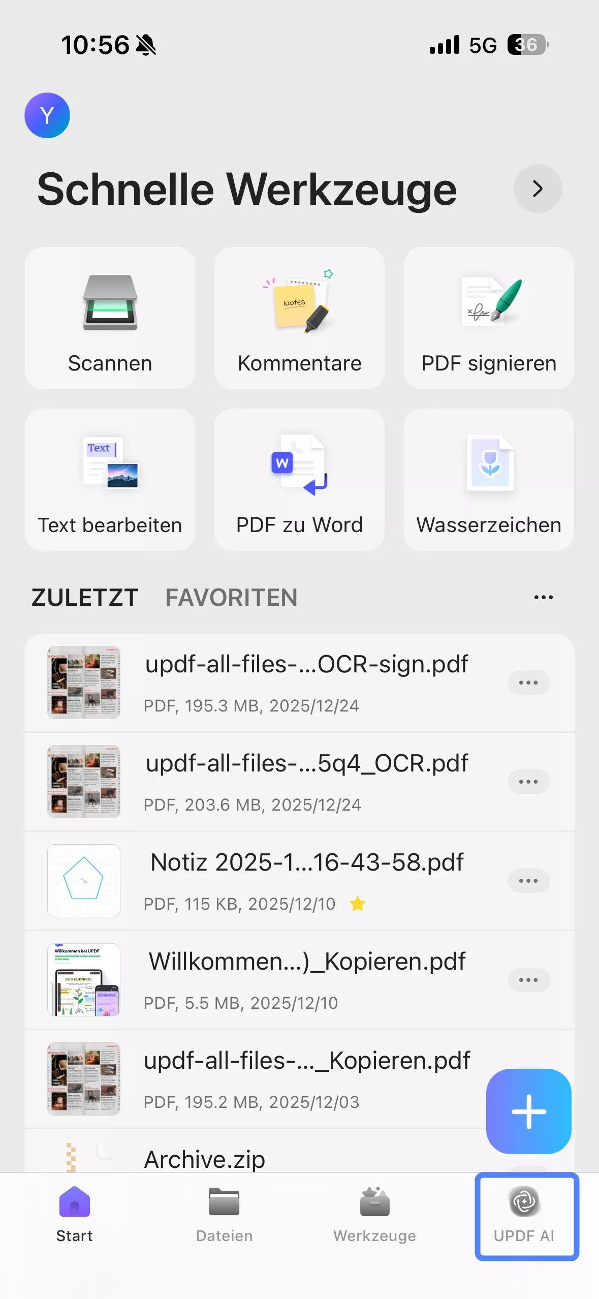 mit UPDF AI zusammenfassen