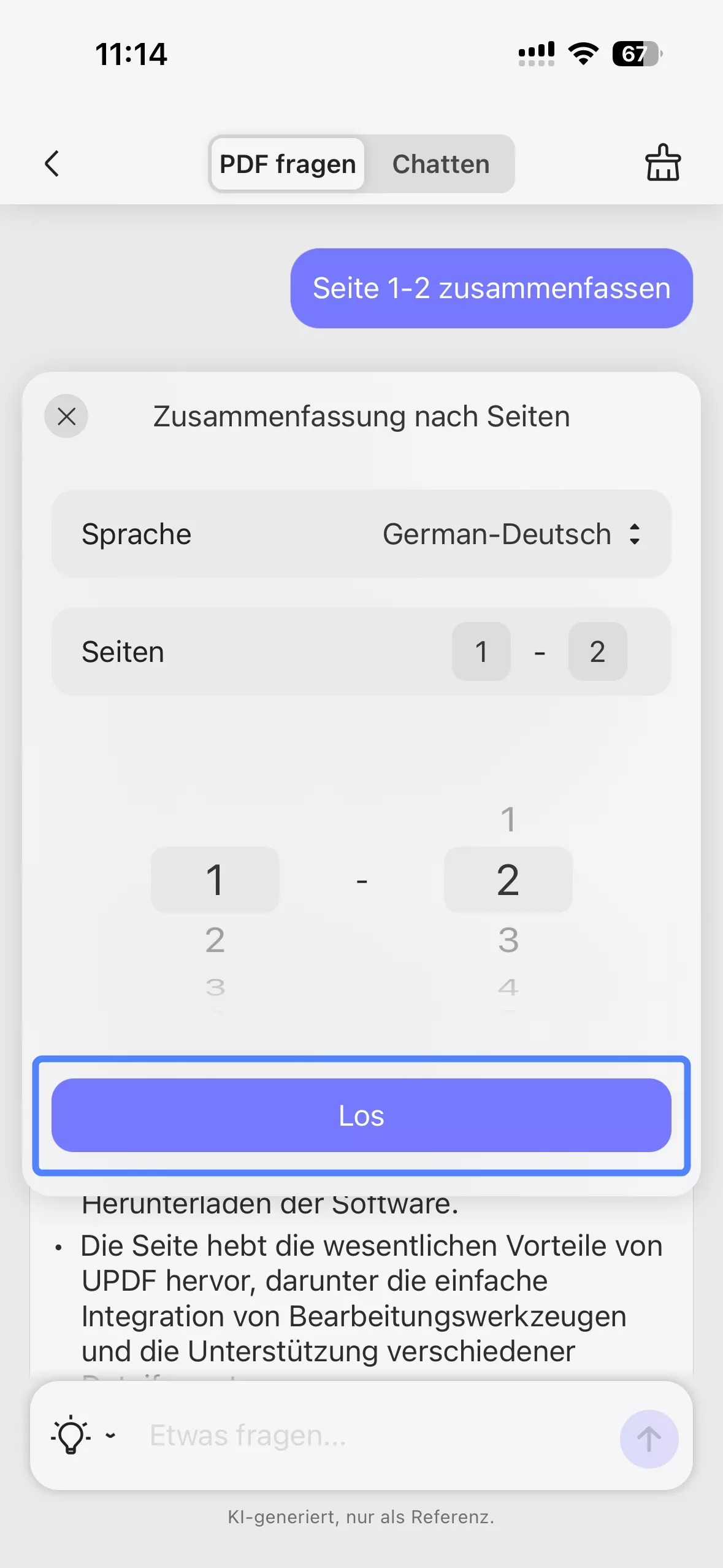 mit UPDF AI zusammenfassen
