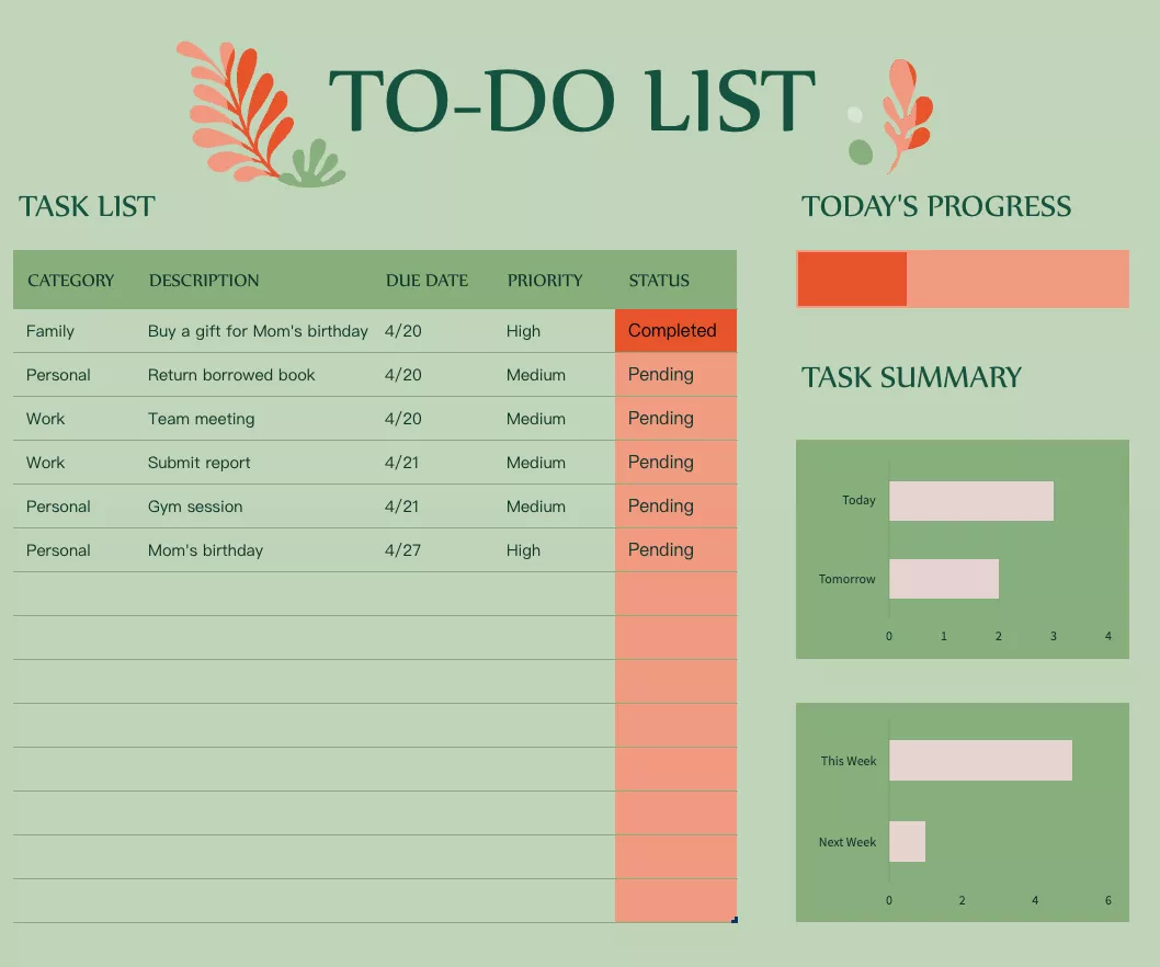 to do list excel template