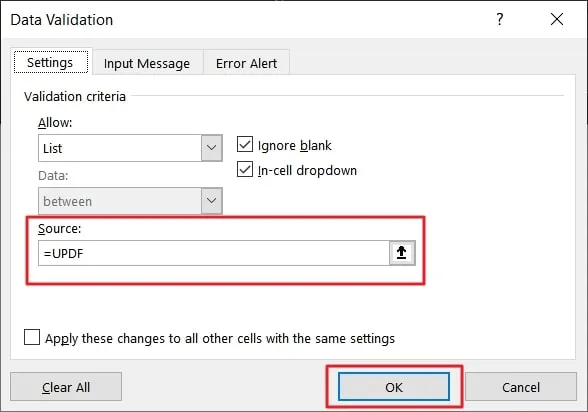 creare un elenco a discesa in Excel