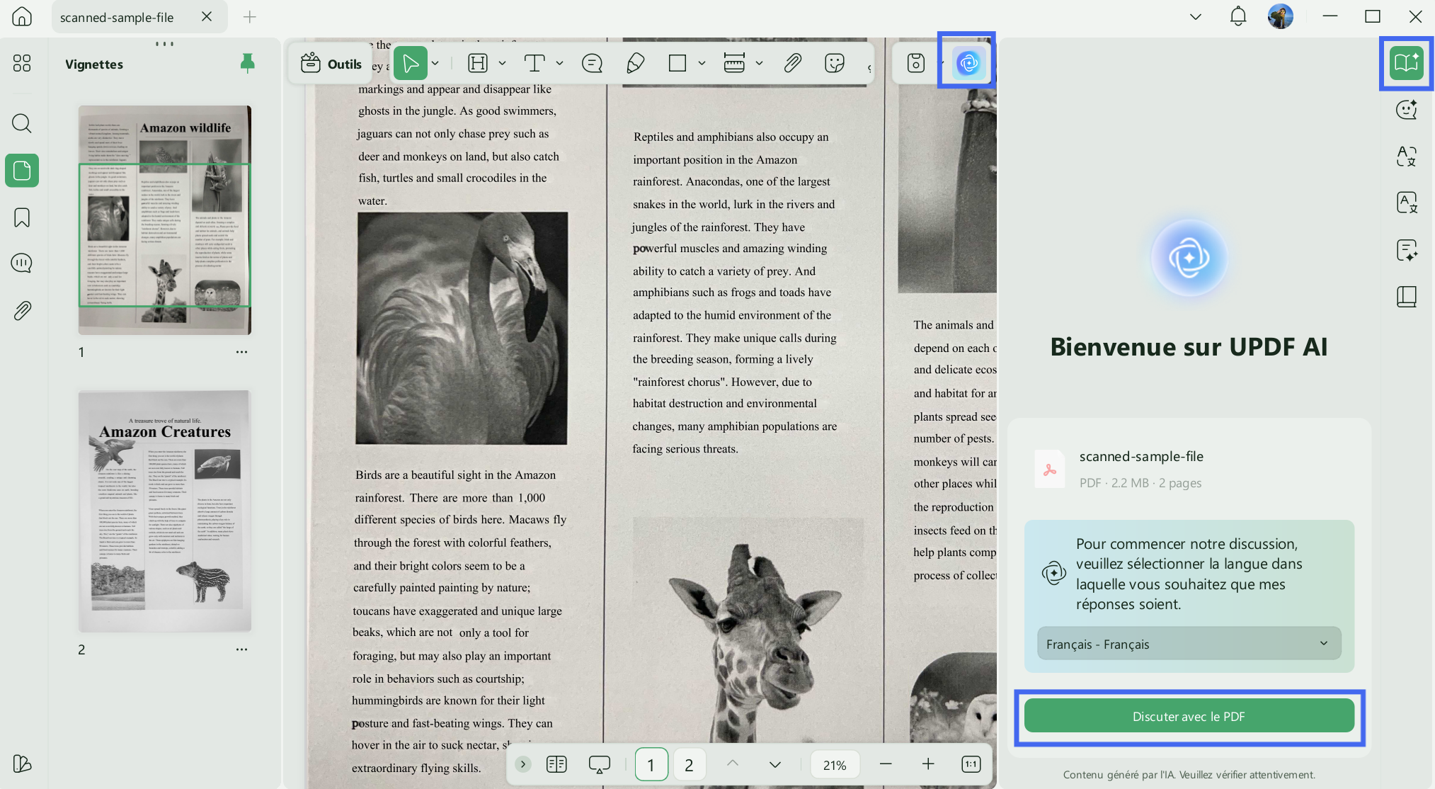 Ouvrir un PDF dans UPDF AI sous Windows