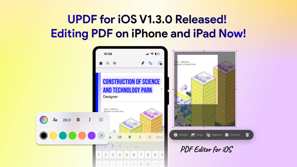 UPDF for iOS V1.3.0 is Released! Editing PDF on iOS is Possible!