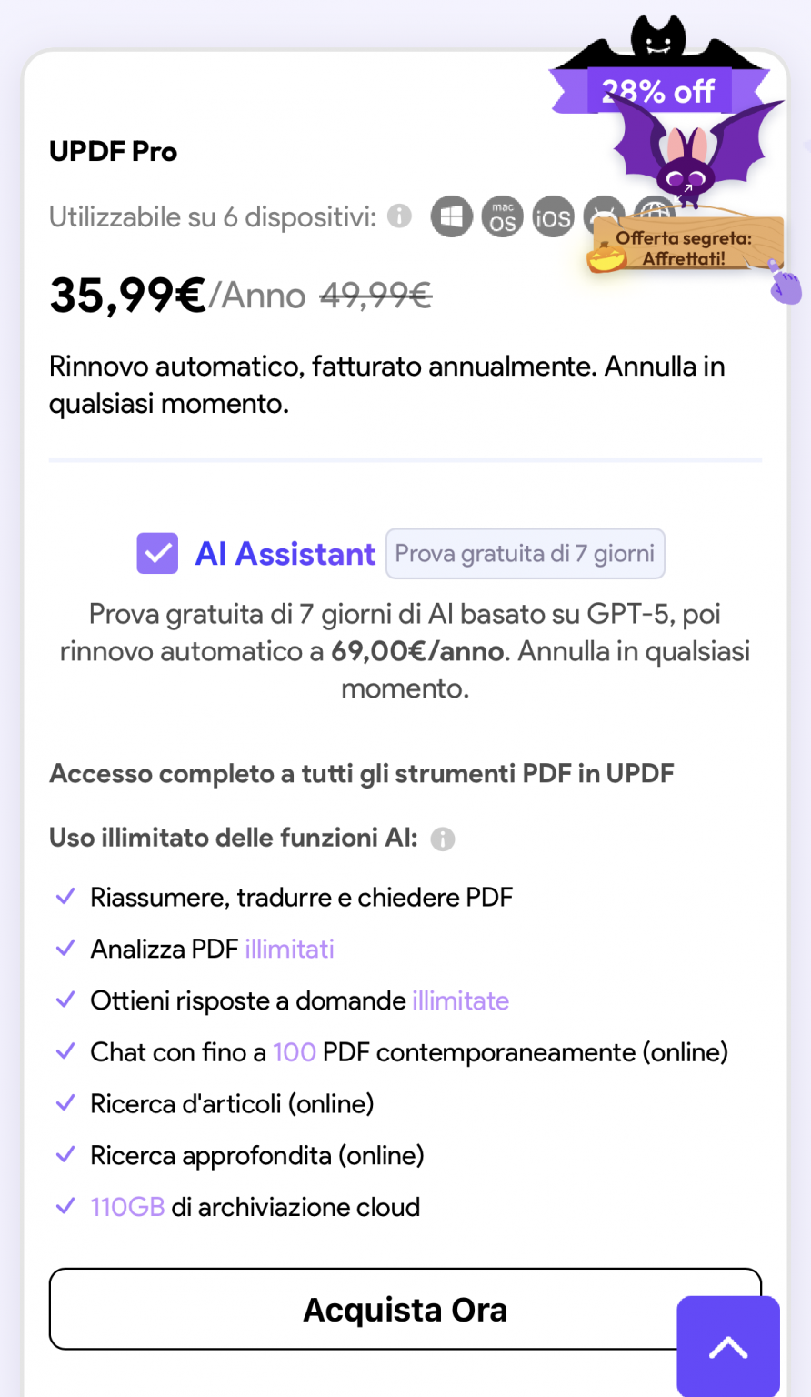 Licenza e attivazione di UPDF su iOS | Guida Utente