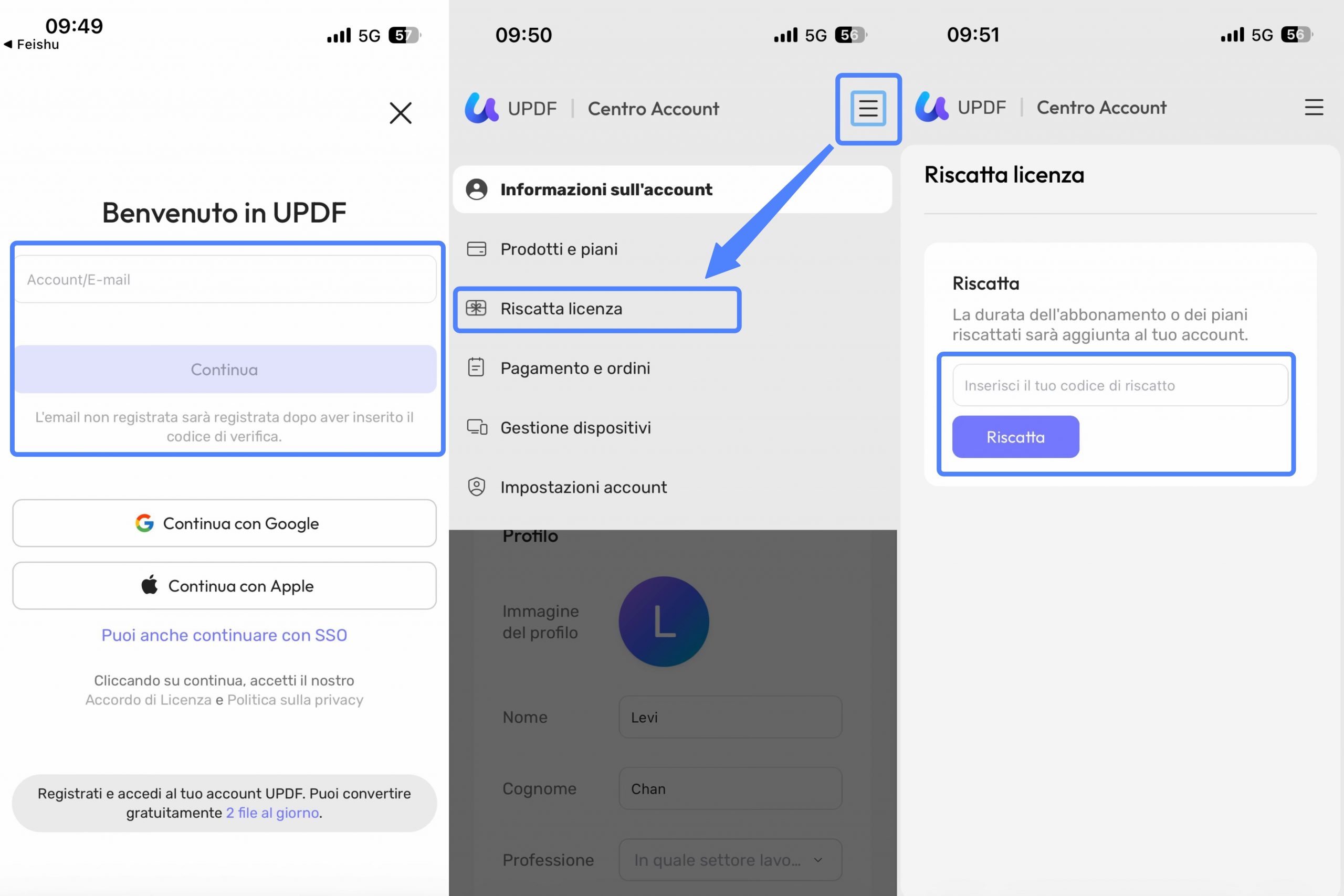 redeem license ios