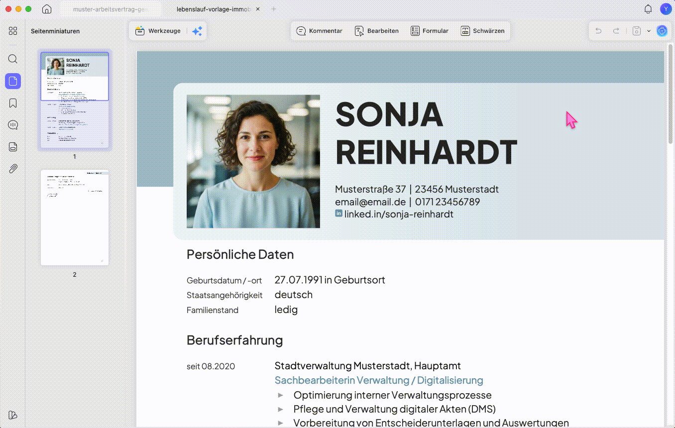 PDF über die Freigabe schreibgeschützt machen
