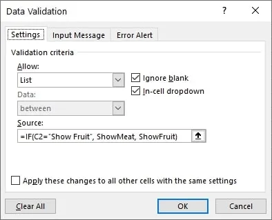 creare un elenco a discesa in Excel