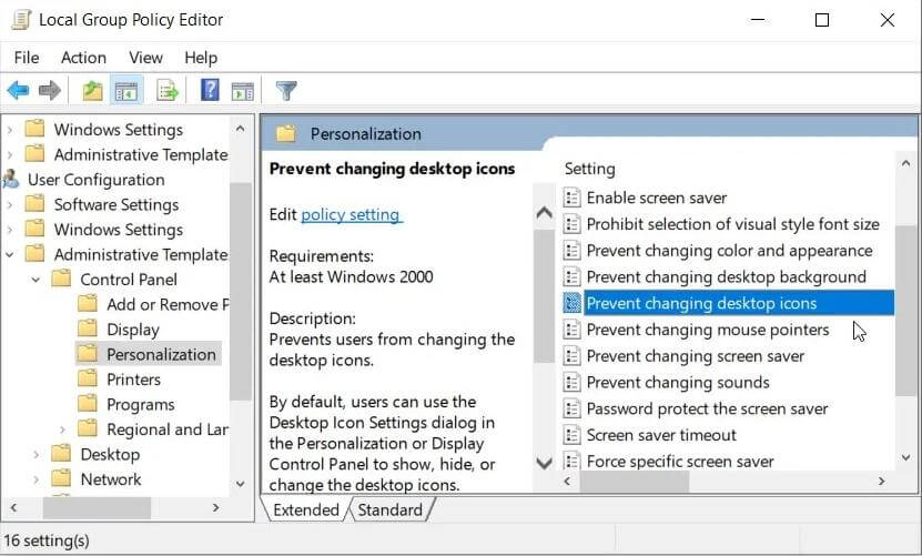 Benutzerkonfiguration in Windows