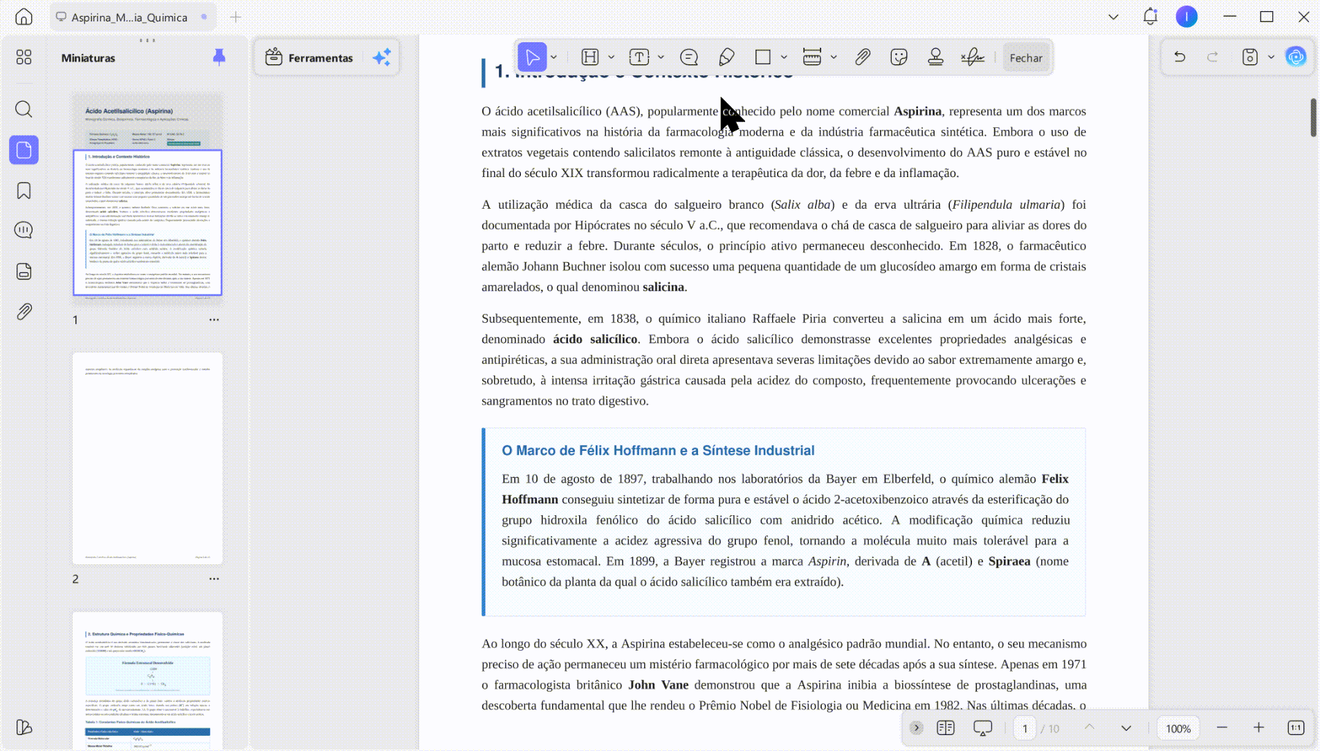 Selecione a ferramenta Nota adesiva.
