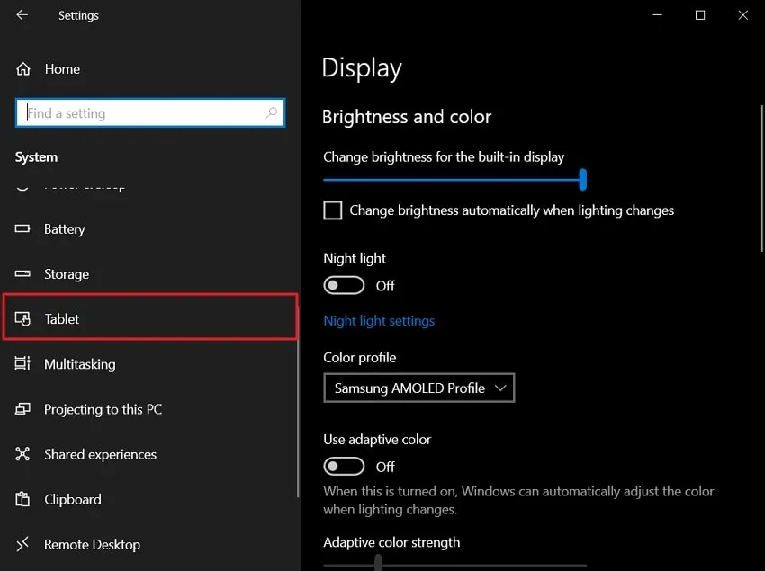  access the tablet tab to fix missing icons on desktop windows 10