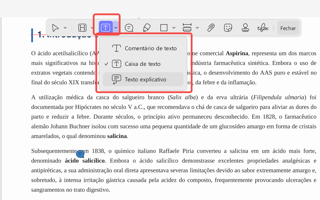 marcar pdf com caixa de texto
