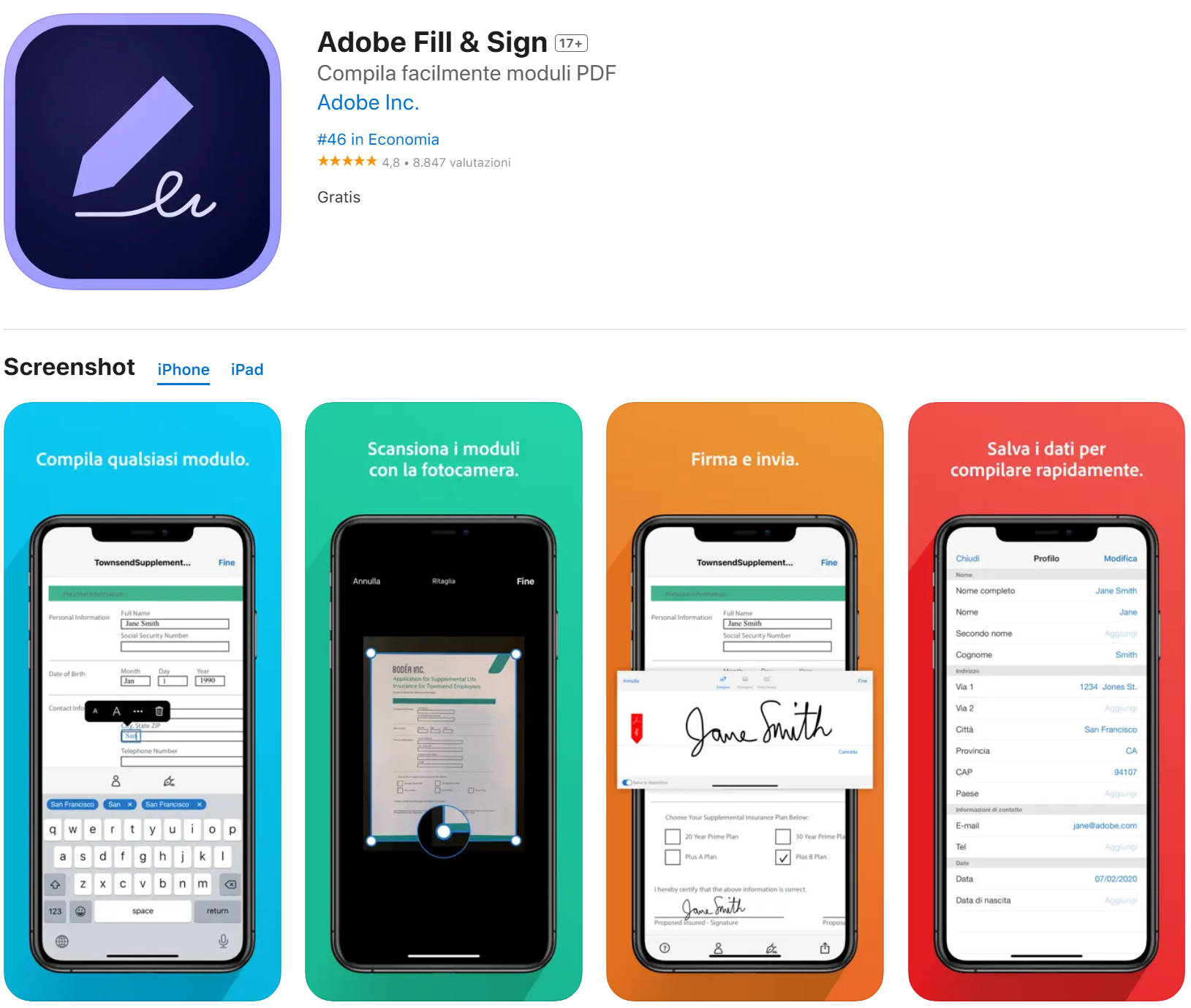 app per firmare PDF: Adobe Fill & Sign