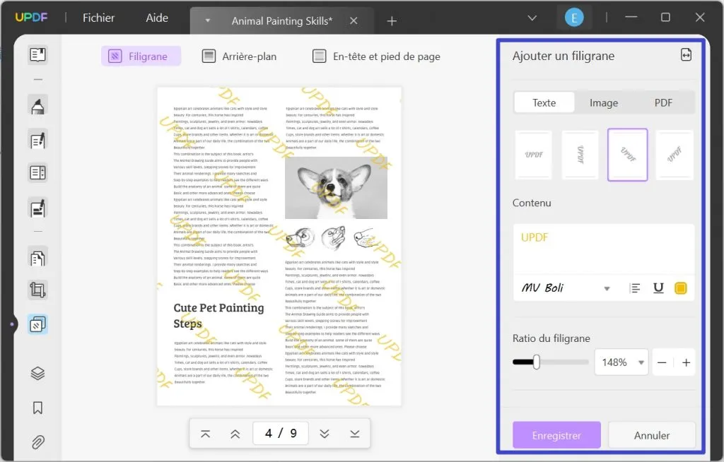 mettre un filigrane sur pdf 