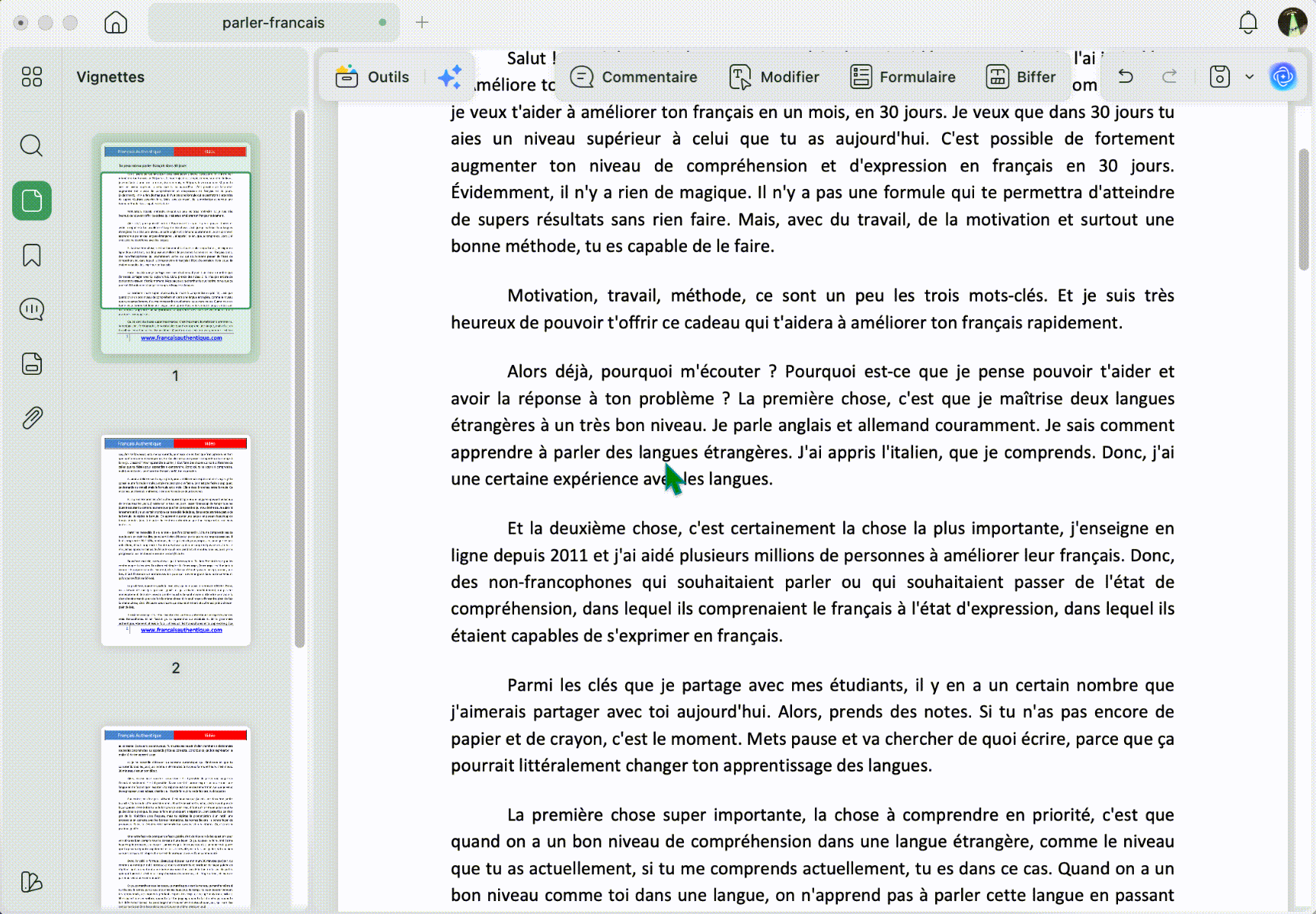 ajouter une zone de texte dans un PDF