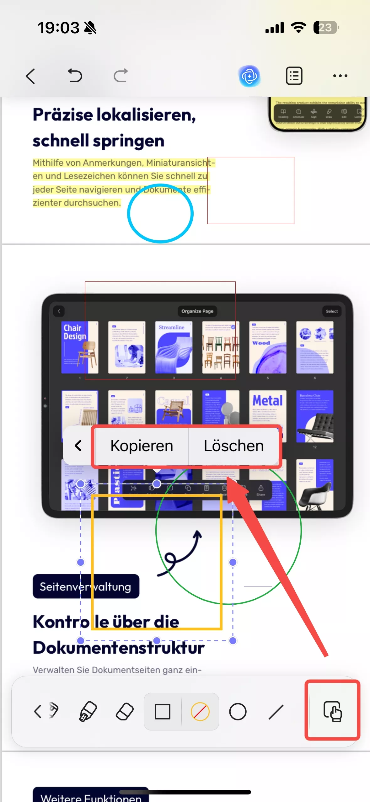 Sofort kopieren oder löschen iOS