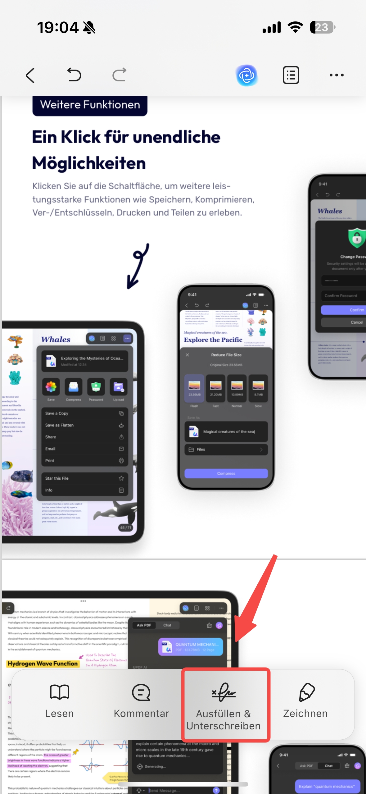 Auf Stempel klicken iOS
