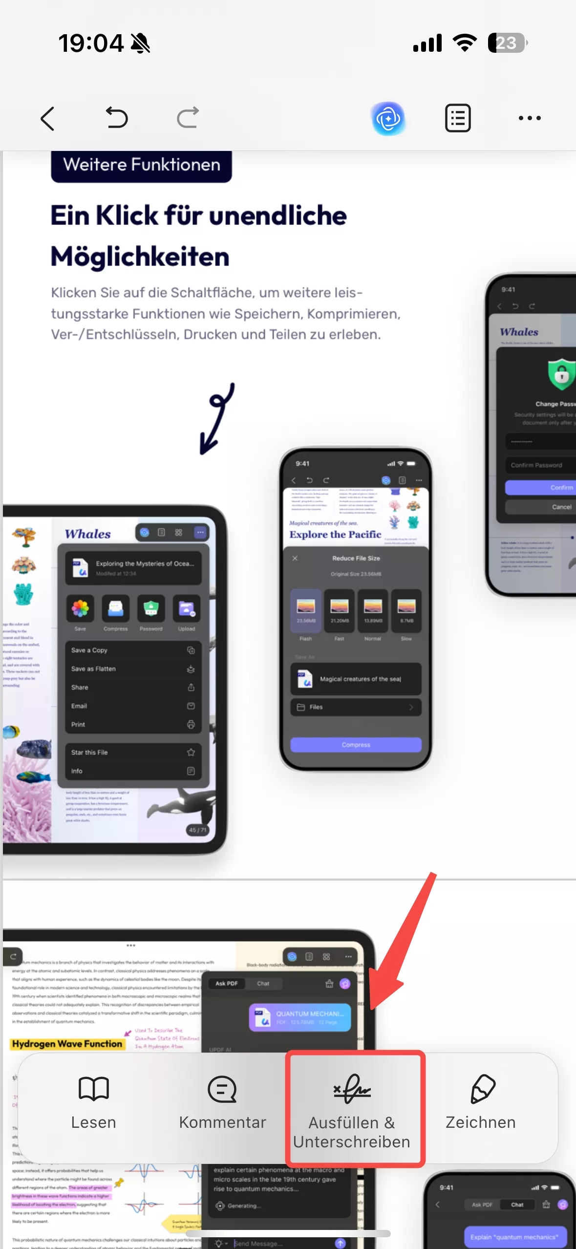 Auf Stempel klicken iOS