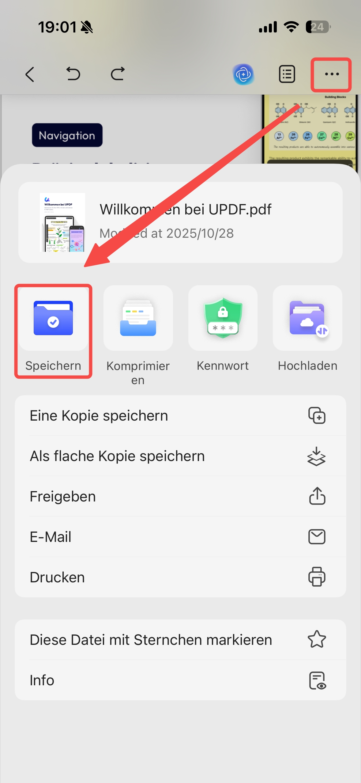 Änderungen speichern iOS
