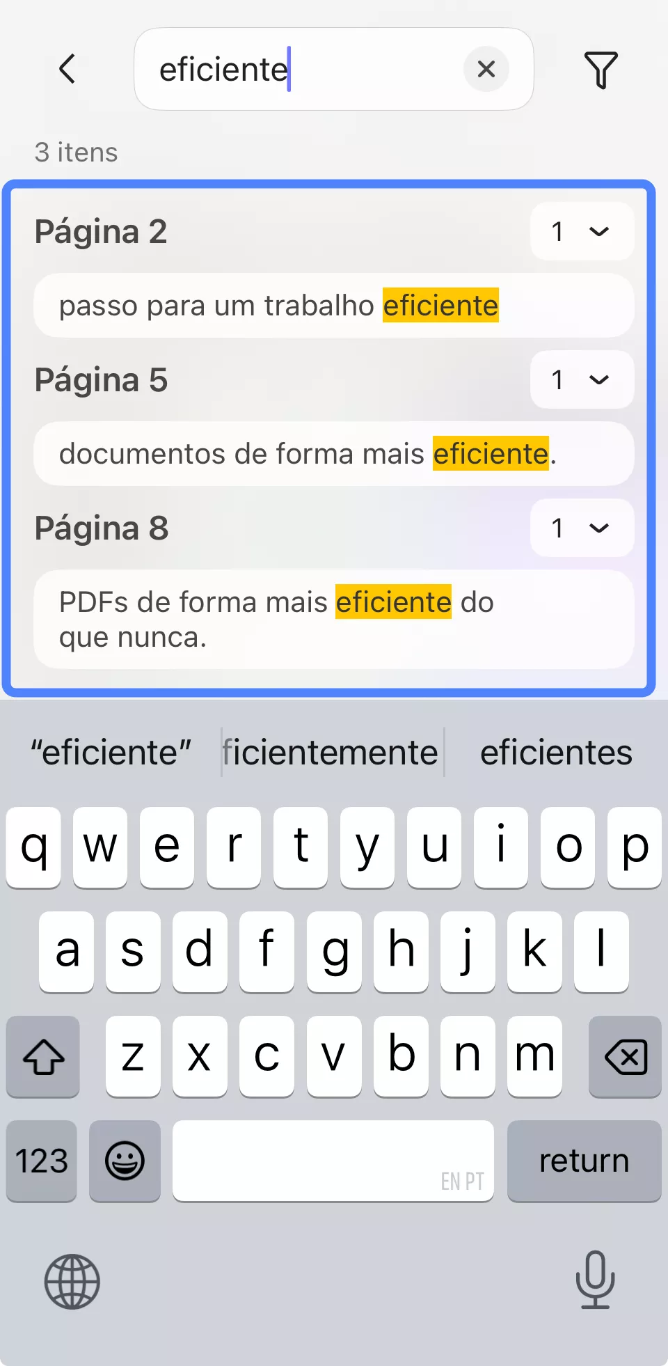 apenas palavras inteiras