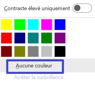 comment enlever le surlignage sur word