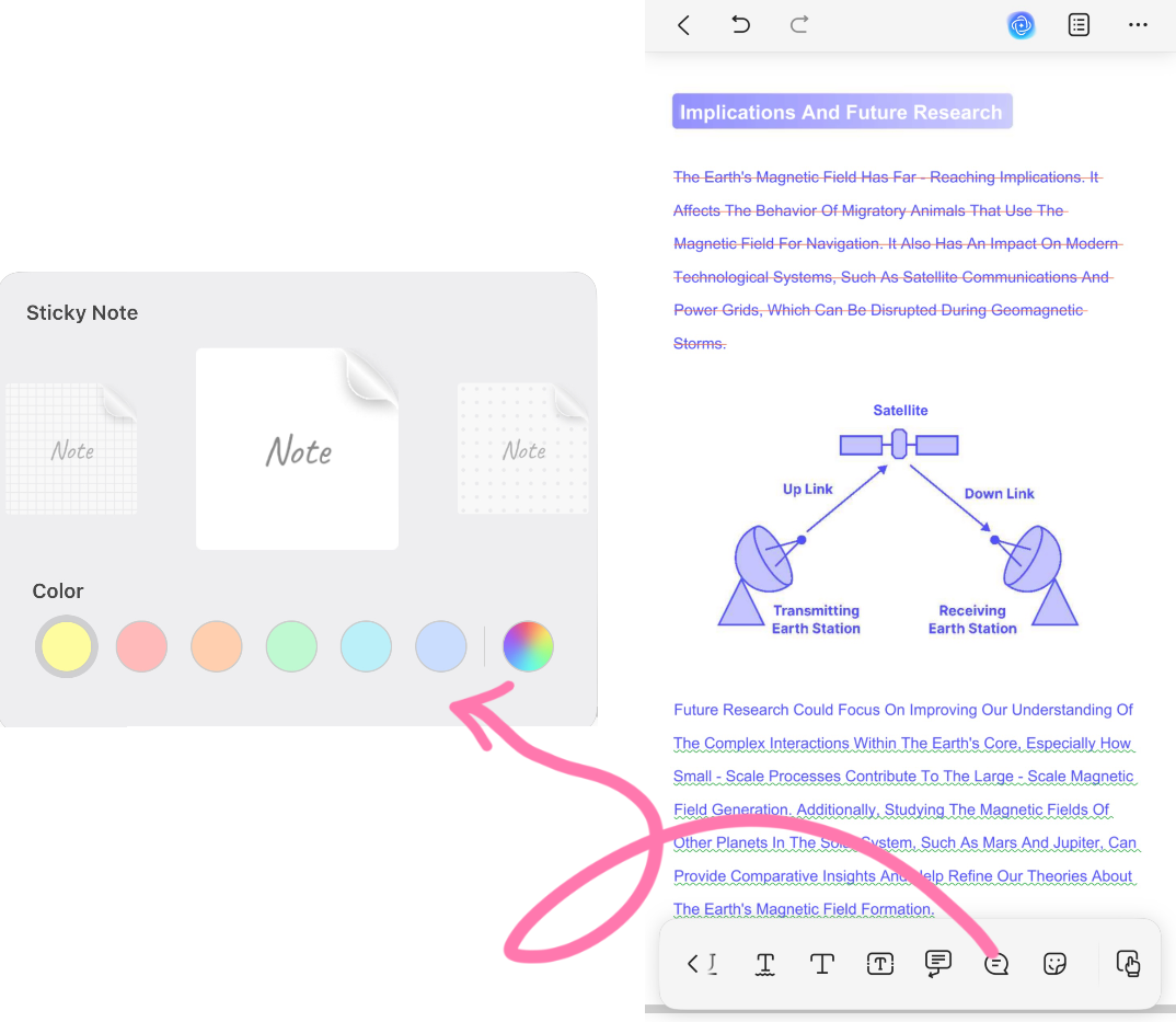 click on notes