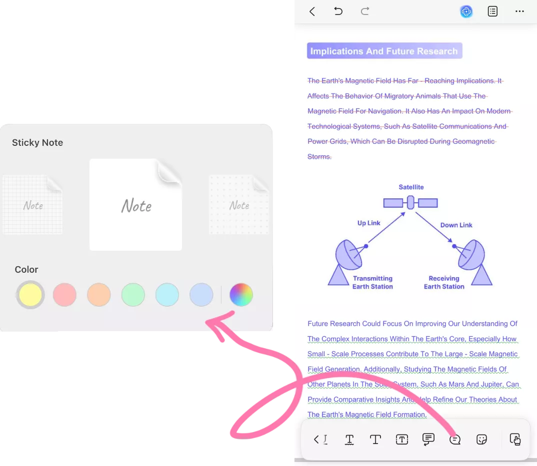 click on notes