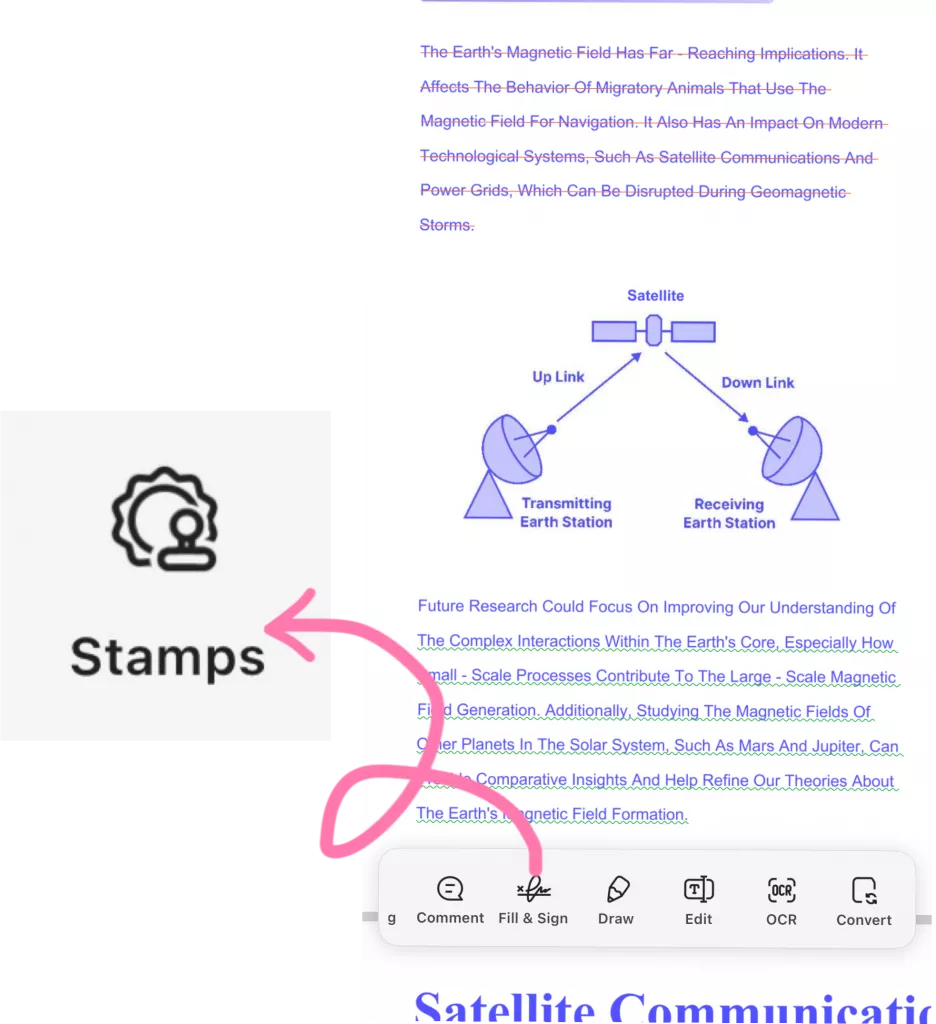 click on stamps ios