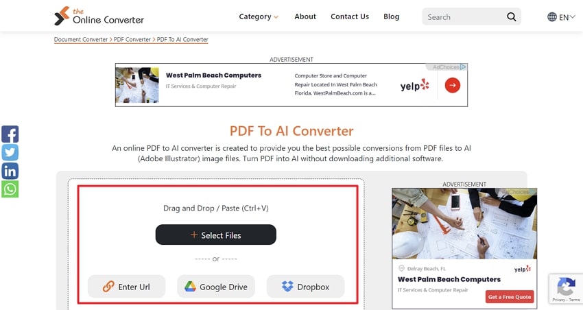 Convertire PDF in AI online