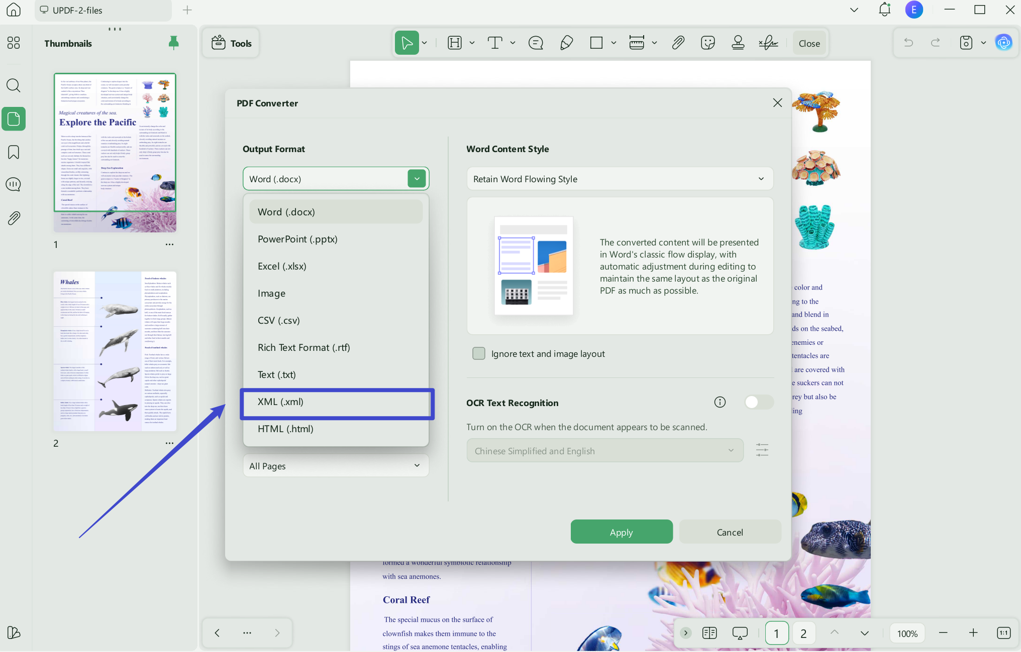 Convert a PowerPoint File to XML Format using UPDF