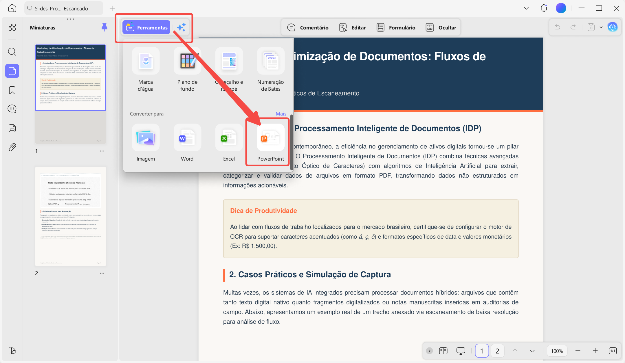 converter pdf para ppt com updf