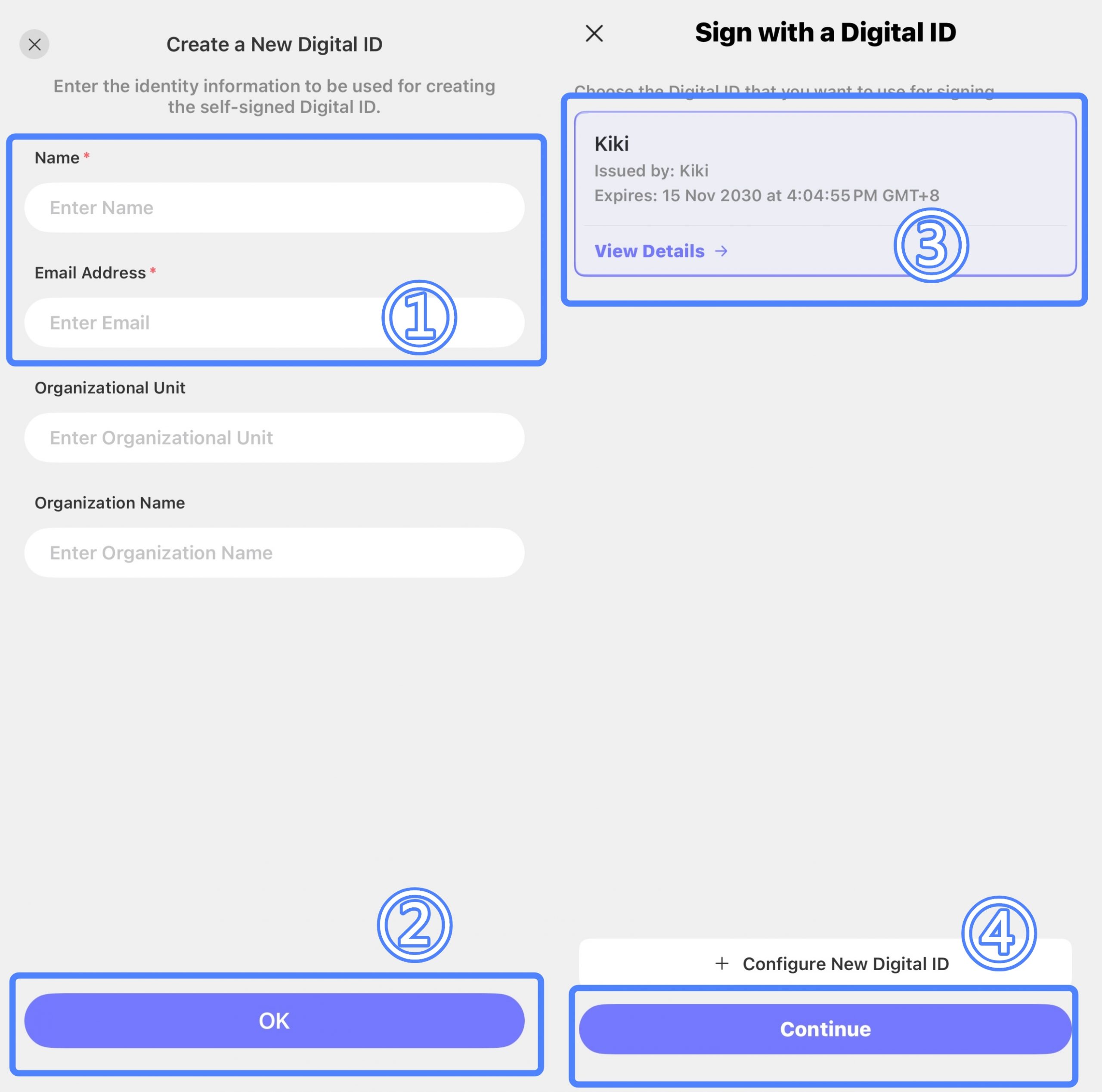 create a new digital id