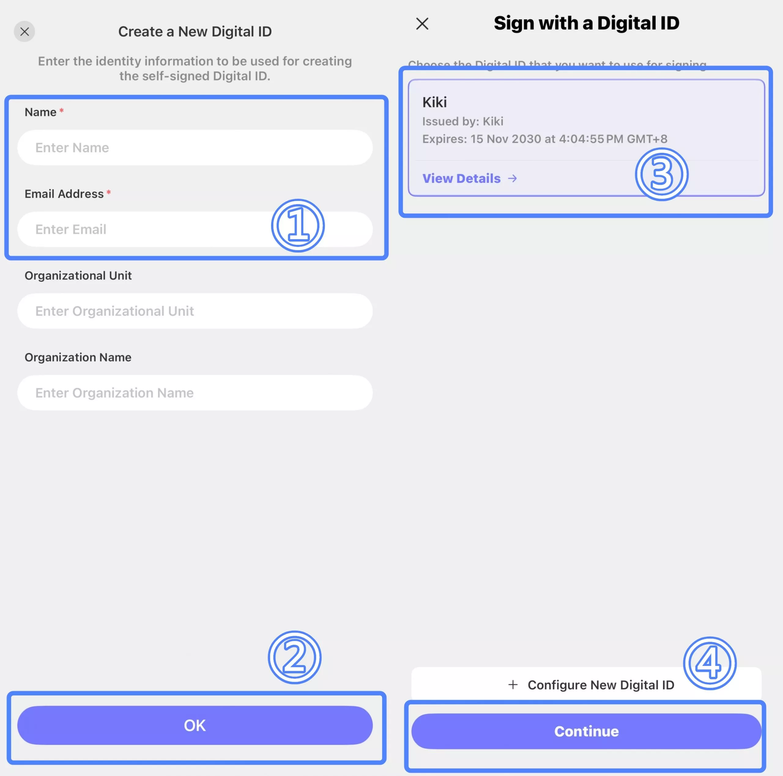 create a new digital id