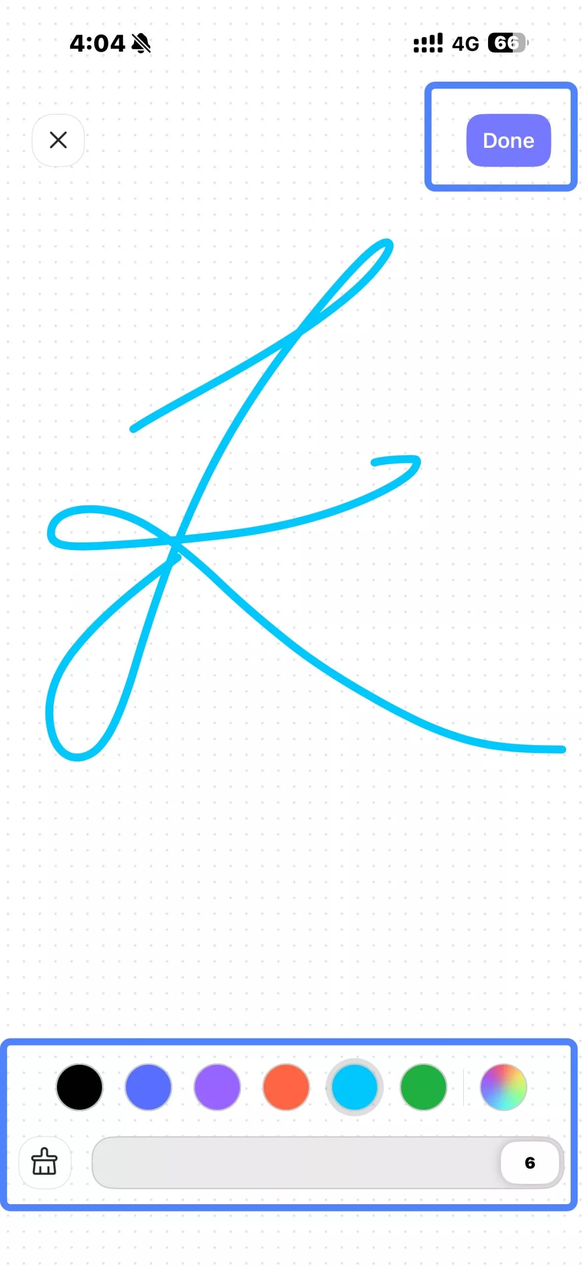 customize the signature and hit done