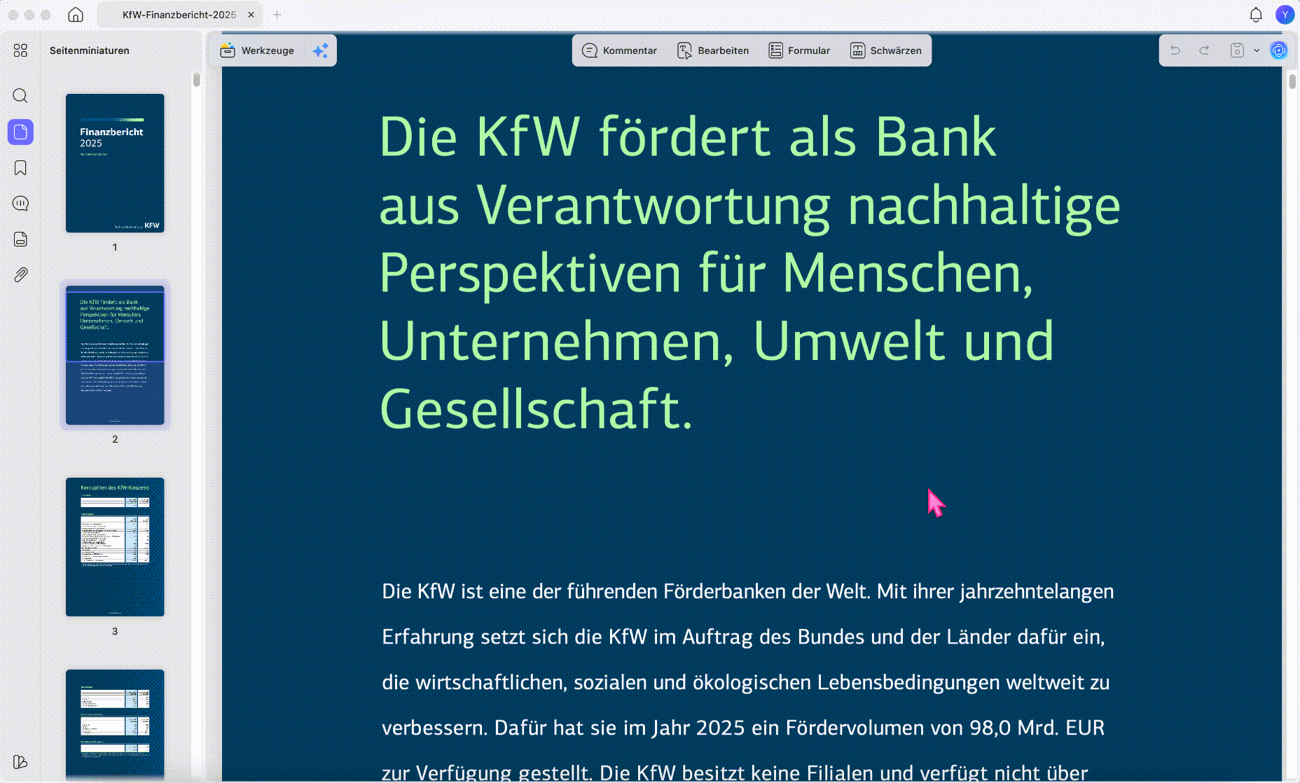 PDF im Slideshow-Modus präsentieren