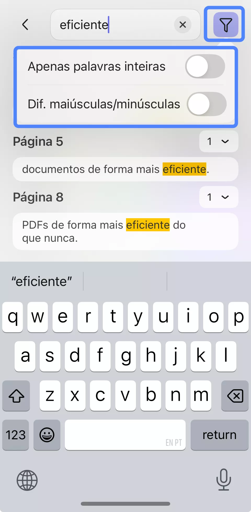 diferenciar maiúsculas de minúsculas