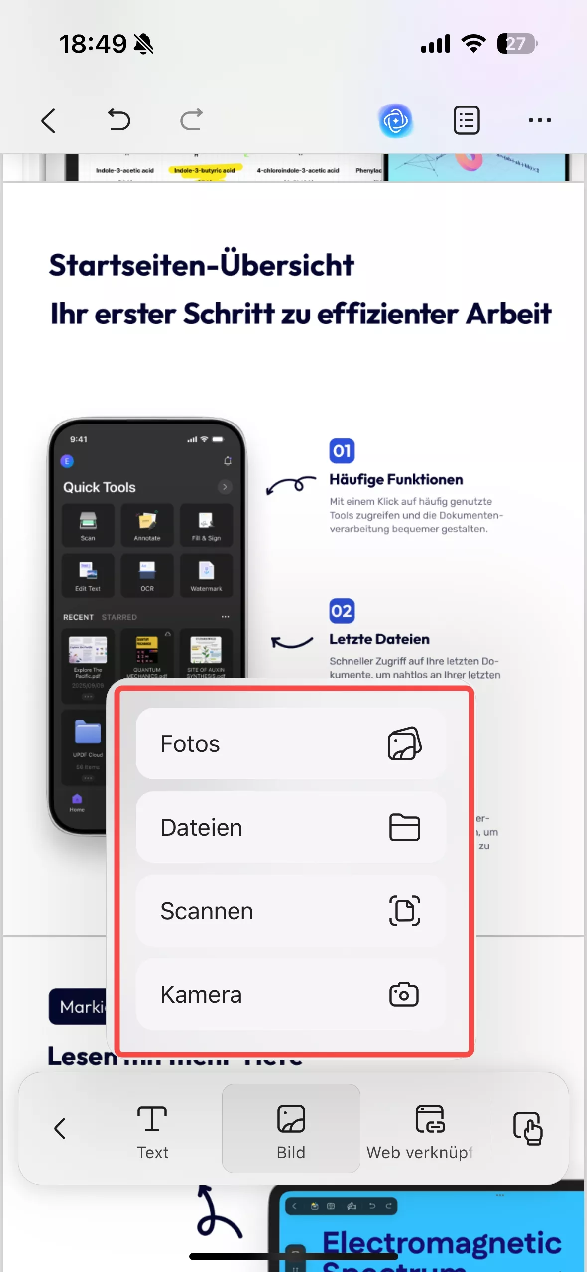 Bilder hinzufügen iOS