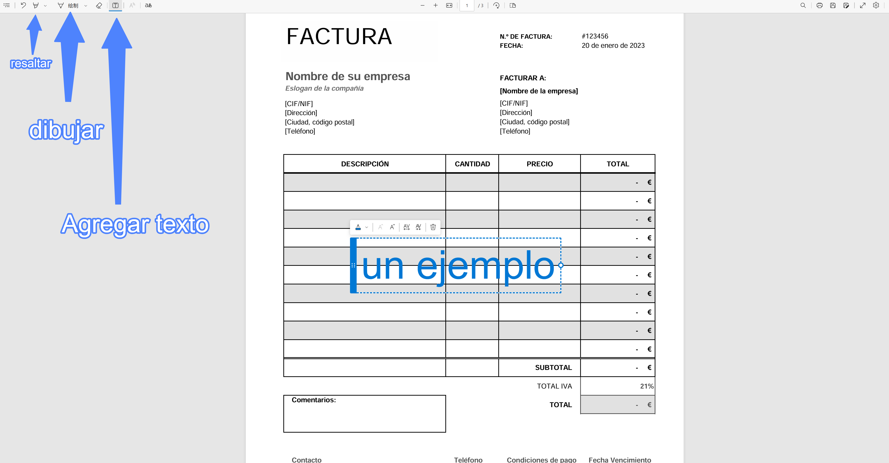 Utilizar las herramientas de anotación nativas del navegador