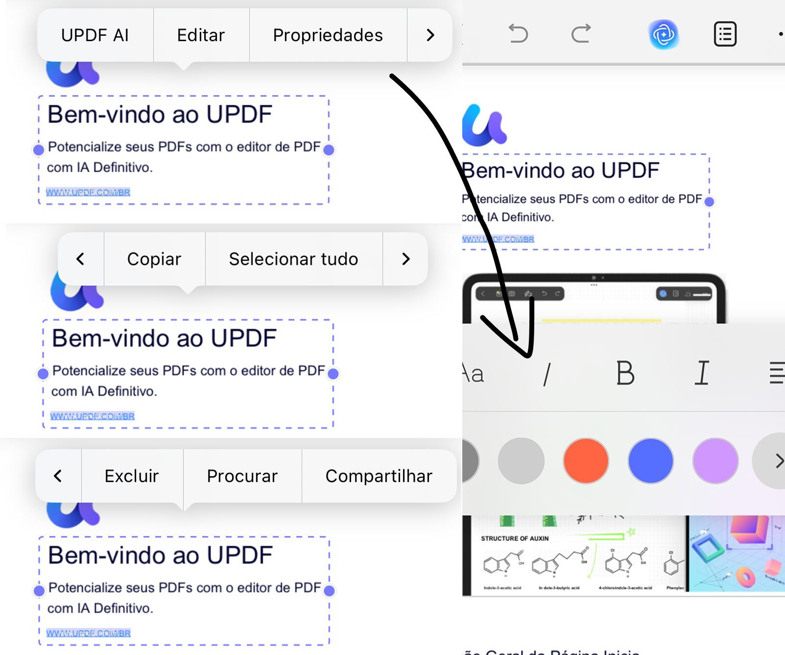 editar texto existente
