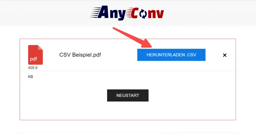 PDF in CSV erfolgreich mit AnyConv umwandeln