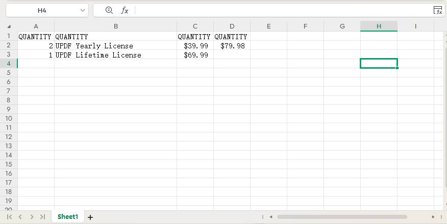 Paste to convert PDF to excel with UPDF AI