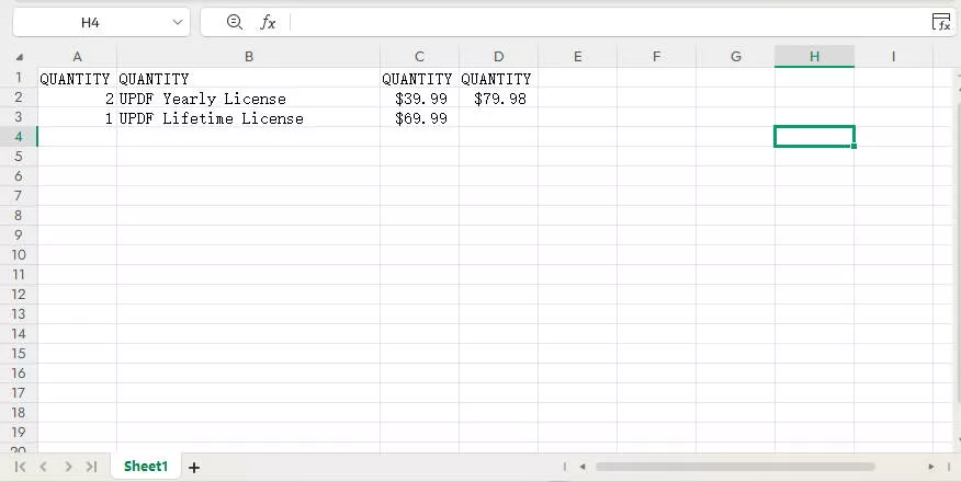 Paste to convert PDF to excel with UPDF AI