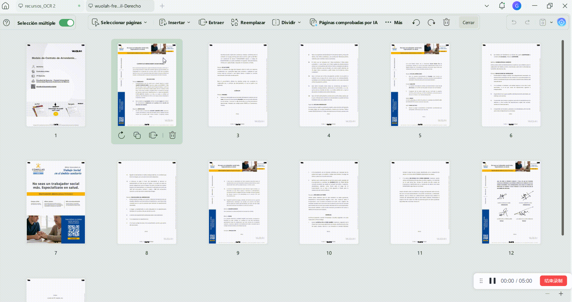 Elegir el formato y el número de archivos para