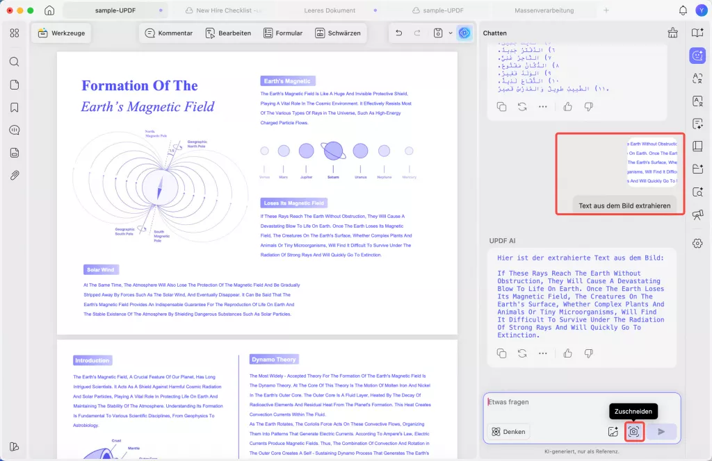 Text aus dem Bild extrahieren