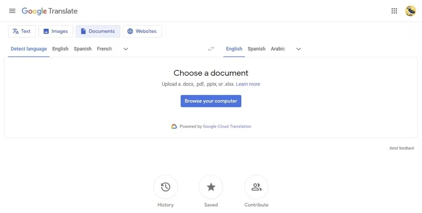 PDF übersetzen mit Google Translate