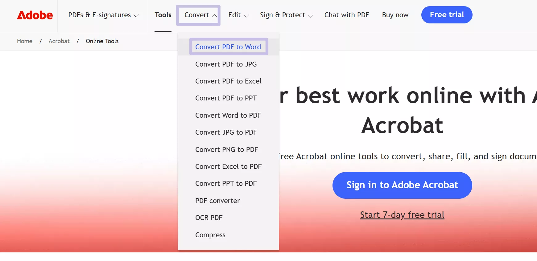 Adobe Acrobat Online